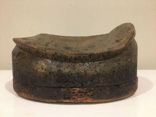 Rare Antique Hat Block Brim Asymmetrical Shape Millinery Mold Making
