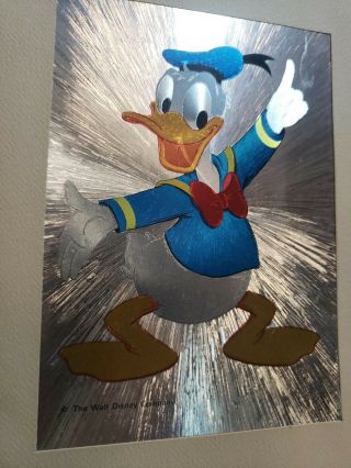 Rare Authentic Vintage Disney Donald Duck Foil Art Picture