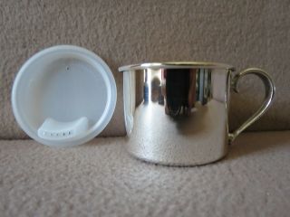 Vintage " Silverplate Plain Baby Cup " By Oneida (with Sippy Lid) : Box