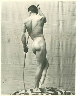 1920s Early Male Nude 8x10 Fine Art Academic Study Pose Musclebeefcake