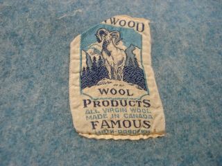 Vintage KENWOOD Blue PURE WOOL BLANKET 68 