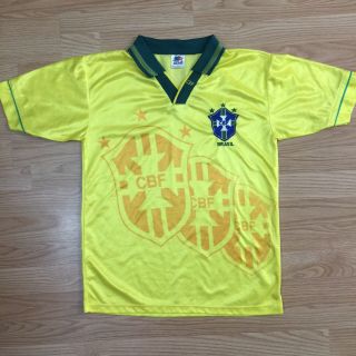 Vintage Brazil 1994 World Cup Star Soccer Football Jersey Men 