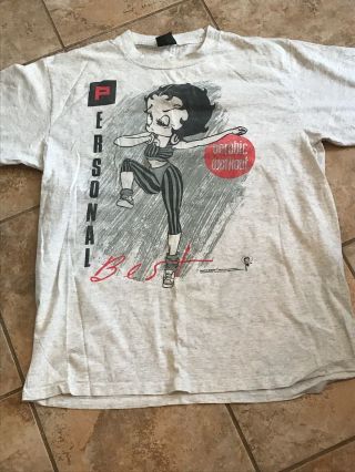 Vintage 1991 Betty Boop T - Shirt Size Xl - Aerobic Workout/personal Best