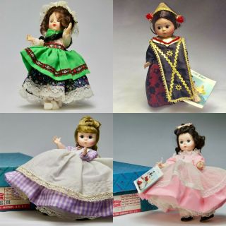 4 Vintage Madame Alexander Dolls 6 - 8 Inches (3) Are Boxed,  All,