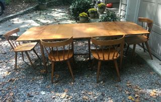 Reserved: Paul Mccobb Planner Group Drop - Leaf Dining Set Table And 4 Chairs