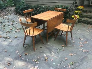 Reserved: Paul McCobb Planner Group Drop - Leaf Dining Set Table and 4 Chairs 3
