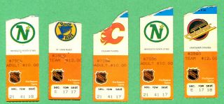Five 1981 - 82 Nhl Edmonton Oiler Ticket Stubs,  Pre - Season