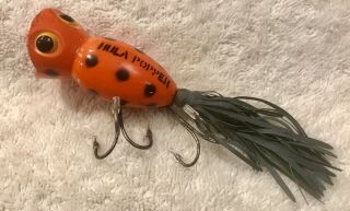 Fishing Lure Fred Arbogast Hula Popper Rare Color Orange Tackle Box Crank Bait