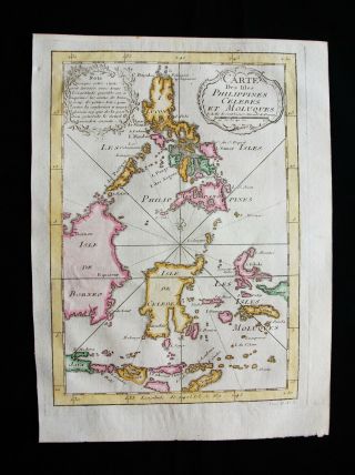 1754 Bellin: Orig.  Map Of East Indies,  Philippines,  Maluku,  Indonesia,  Sulawesi