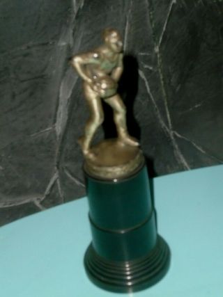Vintage 1940s Art Deco MEN ' S Basketball Trophy 3