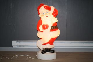 Vintage Union Products 44 " Santa With List Lighted Blow Mold Christmas Yard