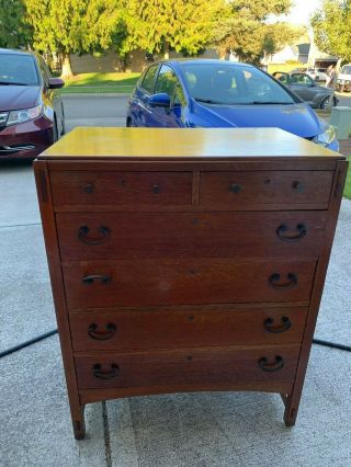 Limbert Highboy Oak Antique Dresser Arts And Crafts Mission