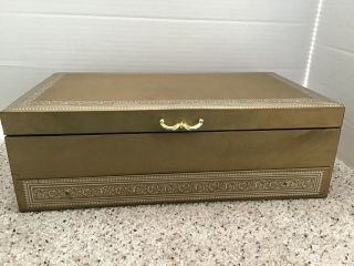 Vintage Gold Mele Jewerly Box With Drawer
