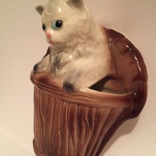 Vintage Kitten Wall Pocket Unmarked Possibly Hull McCoy Pottery? 3