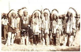 South Dakota Sioux Indian Chiefs Real Photo Vintage Postcard K342602