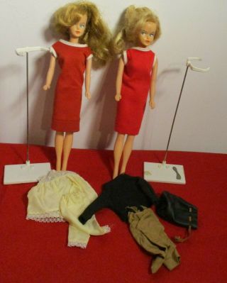 2 1964 American Character Tressy Dolls - Growing Hair - Stands & Clothes