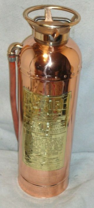 Empire Copper Fire Extinguisher American Lafrance Vintage Antique Riveted Top