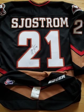 Fredrik Sjostrom Calgary Hitman Game Worn Jersey Rangers Maple Leafs Flames Whl