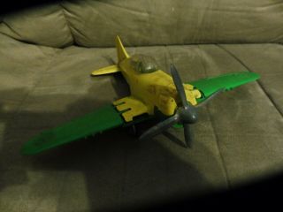 Vintage Hubley Kiddie Toy Grumman Hellcat F6f Folding Wing Airplane Made In Usa