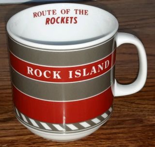 Vintage Old Rock Island Lines Railroad Coffee Mug Cup Train Route Of The Rockets