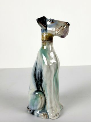 Vintage German Pottery Dog Decanter Bottle Ramses Germany Figurine