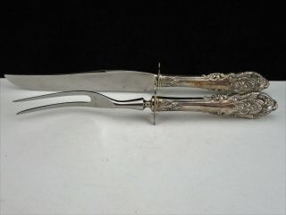2 Piece Carving Set 10½” Wallace Sterling Silver Sir Christopher No Monogram
