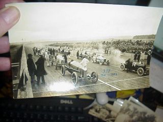 Vintage Race Car Photo Start Of 1922 Race 6 1/2 X 4 1/2 Old Photo Shape