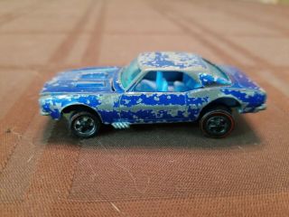 Vintage Hotwheels Redline Custom Camero 1967 Blue Mattel Car
