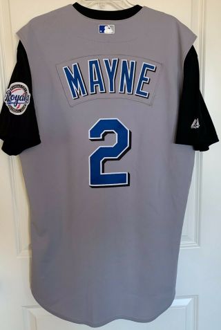 Kansas City Royals Brent Mayne 2 Majestic Team - Issued Gray Road Jersey Size 46
