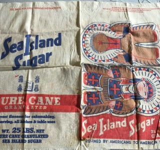 Vintage Sea Island Sugar Bag Uncut American Indian Cloth Doll