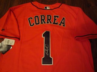 Carlos Correa Houston Astros Signed Auto Orange Jersey,  With Tags