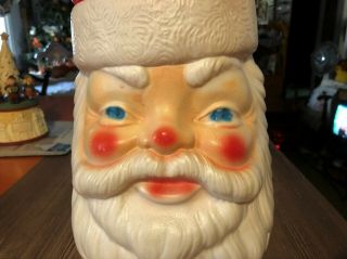 Vintage 1973 Empire Plastic Blow Mold Santa Head Cookie/Candy Jar Container USA 3
