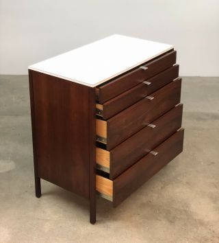 Florence Knoll Walnut Tall Dresser / Mid Century Modern