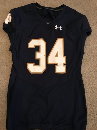2015 Team Issued Notre Dame Football Under Armour Home Jersey 34