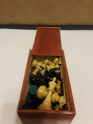 Vintage Carved Staunton Chess Set From France