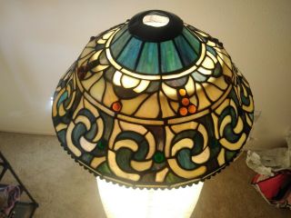 Vintage Dale Tiffany Signed Stained Glass Lamp Shade.