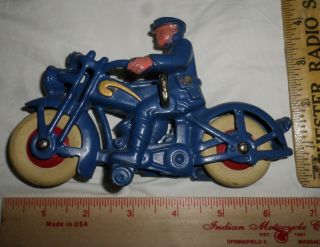 Vintage Cast Iron Motorcycle Toy Collectible Old Antique Mc Cop Cycle