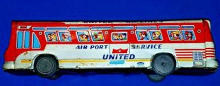 Vintage Taiyo Friction United Airlines Airport Shuttle Made In Japan