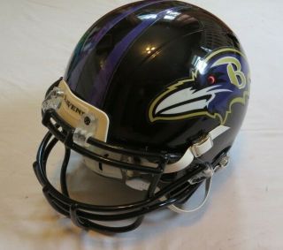 2013 Ray Rice Baltimore Ravens Game Worn Black Football Helmet Solid Usage