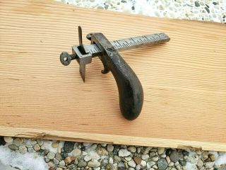 Old Vintage C.  S.  Osborne Pistol Grip Draw Gauge Knife,  Leather Tool