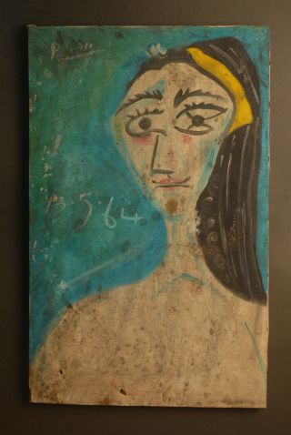 Pablo Picasso Vintage Rare Art Oil On Canvas