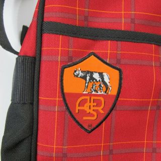 AS Roma Italy Serie Soccer FC Shoulder Book Bag Plaid Embriodered 2