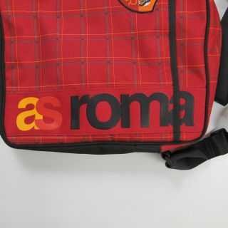 AS Roma Italy Serie Soccer FC Shoulder Book Bag Plaid Embriodered 3