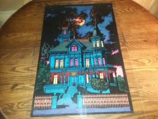 Vintage Western Graphics 250 Ominous Mansion Haunted House Black Light Poster