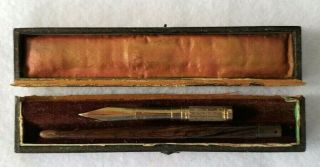 J C Aiken & Co.  Antique Rosewood and Gold Dip Pen No 5 and Case 2