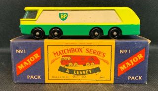 Vintage Lesney Matchbox Series M - 1 B.  P.  Petrol Tanker Model Very Near