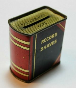 Vintage Gem Record Shaves Razor Blade Bank,  Circa 1930s