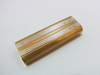 Cartier Paris Gas Lighter Oval Santos Two - tone Gold Silver Plated (b 2