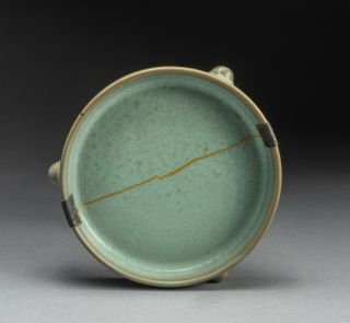 Chinese Antique/vintage Celadon Glazed Washer,  Repaired