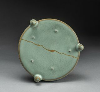 Chinese Antique/Vintage Celadon Glazed Washer,  Repaired 2